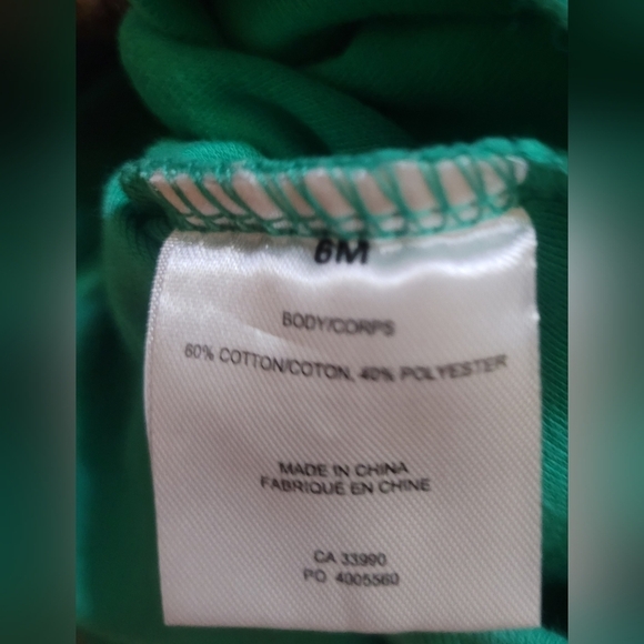 4/$30 - little Elf Green Long Sleeve Romper Diaper Shirt - Size 6M - Picture 6 of 6